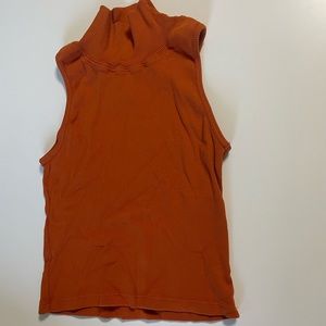 Big Bud Press sleeveless turtleneck in burnt orange
